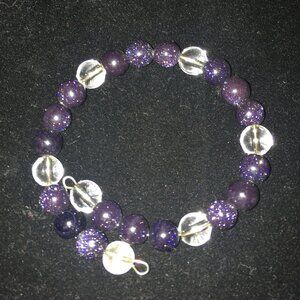 Blue Goldstone & Quartz Bracelet